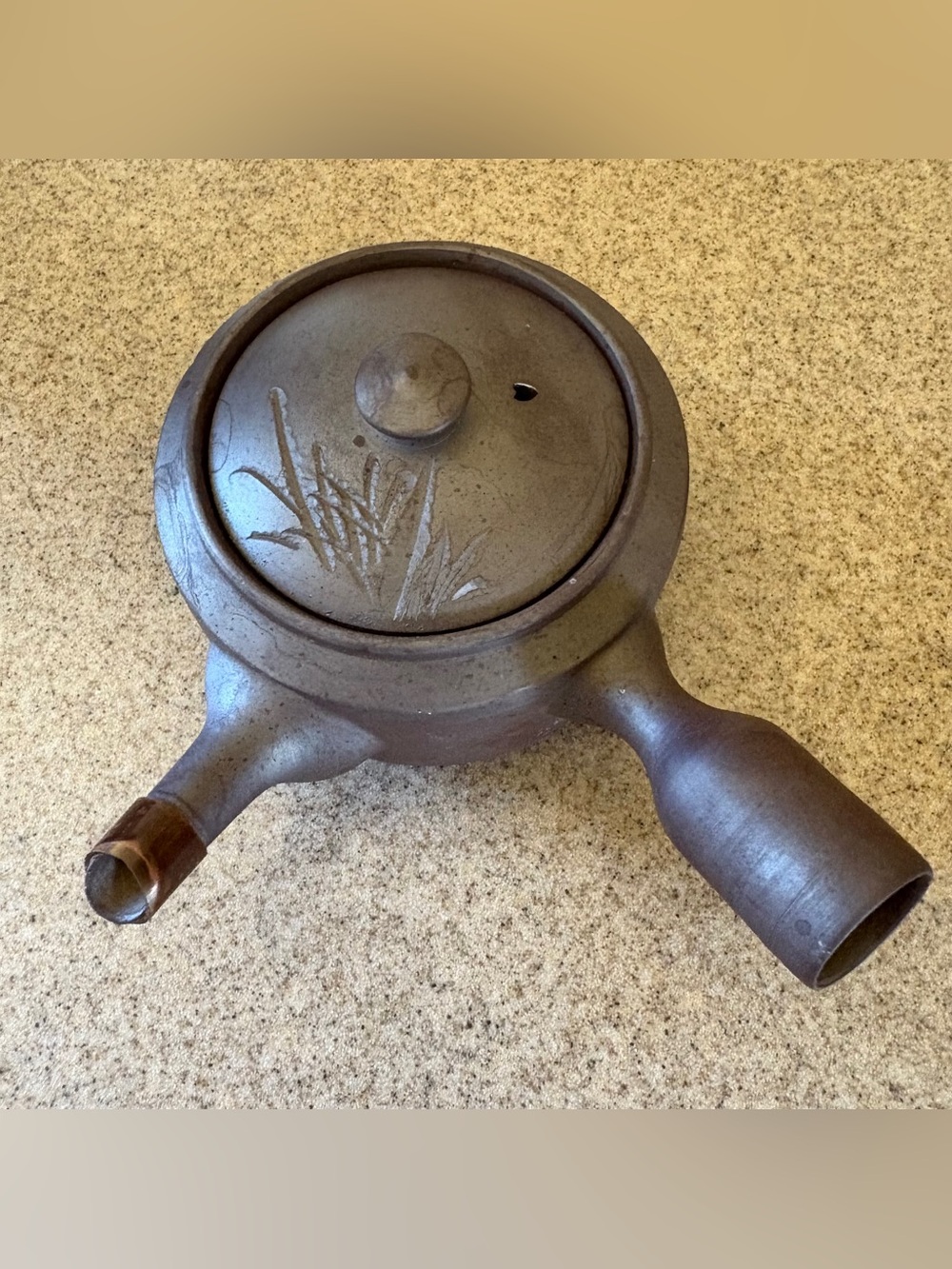 (VTG?) Banko-yaki Japanese Kyusu Teapot Side Handle Green Tea 10oz Clay